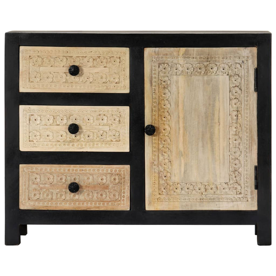 Bijzetkast Handgesneden 75X35X60 Cm Massief Mangohout
