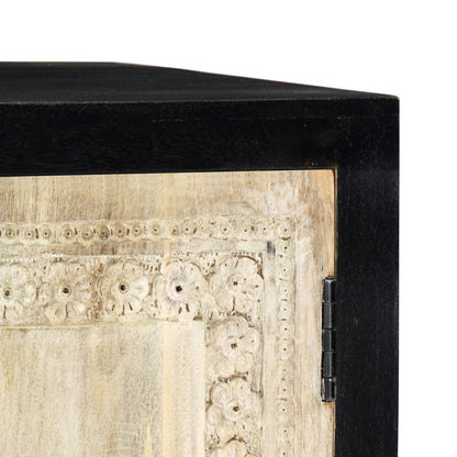 Bijzetkast Handgesneden 75X35X60 Cm Massief Mangohout