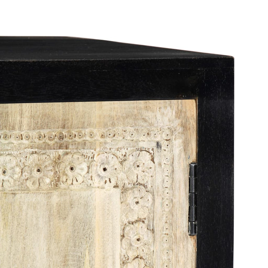 Bijzetkast Handgesneden 75X35X60 Cm Massief Mangohout