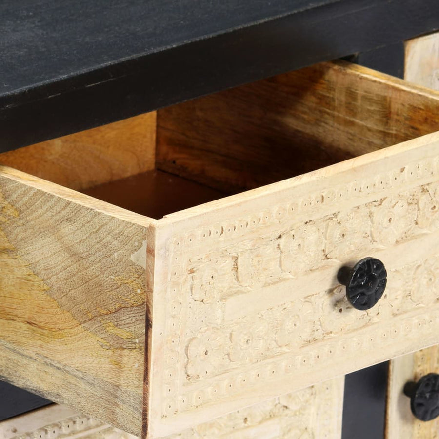 Bijzetkast Handgesneden 75X35X60 Cm Massief Mangohout