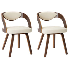 Eetkamerstoelen Gebogen Hout En Kunstleer Kleurig 2 Crème en donkerbruin
