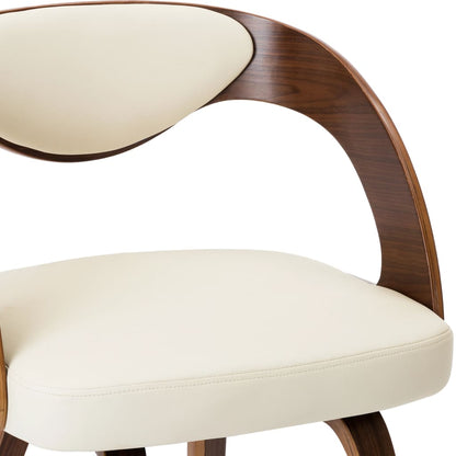 Eetkamerstoelen Gebogen Hout En Kunstleer Kleurig 2 Crème en donkerbruin
