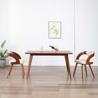 2 dining chairs, bentwood and cream faux leather