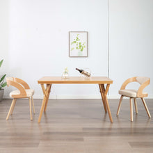 Eetkamerstoelen Gebogen Hout En Kunstleer Kleurig 2 Crème en lichtbruin