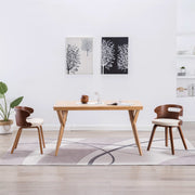 Eetkamerstoelen 2 st gebogen hout kunstleer crème