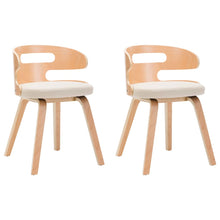 Eetkamerstoelen Gebogen Hout En Kunstleer Kleurig 2 Crème en lichtbruin
