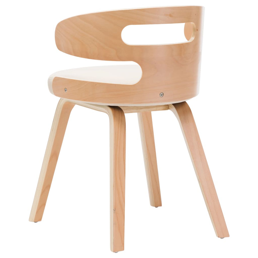 Eetkamerstoelen Gebogen Hout En Kunstleer Kleurig 2 Crème en lichtbruin