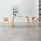 Dining chair bentwood and faux leather cream-colored