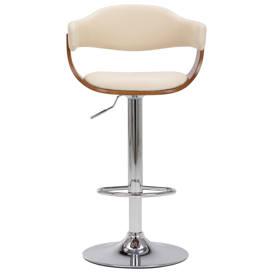 Barkrukken Gebogen Hout En Kunstleer Kleurig Crème en donkerbruin