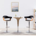 Bar stools 2 pc bent wood and black faux leather