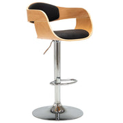 Bar stool bentwood and faux leather black
