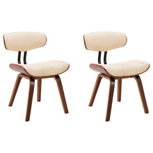Eetkamerstoelen 2 St Gebogen Hout En Kunstleer Crèmekleurig Crème en donkerbruin