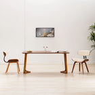 Eetkamerstoelen 2 st gebogen hout kunstleer crème