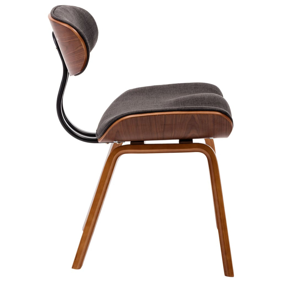 Eetkamerstoelen 2 st gebogen hout en stof grijs