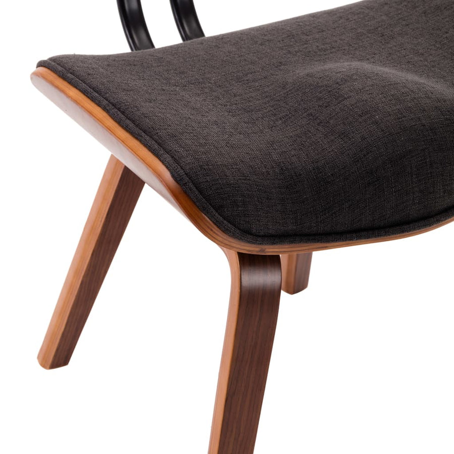 Eetkamerstoelen 2 st gebogen hout en stof grijs