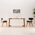 Eetkamerstoelen 2 st gebogen hout stof grijs 51.5x54x78 cm