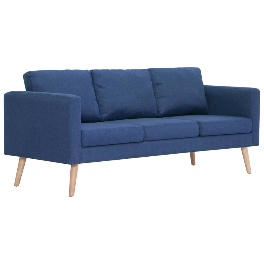 2-Delig Bankstel Stof Blauw 2-zits + 3-zits