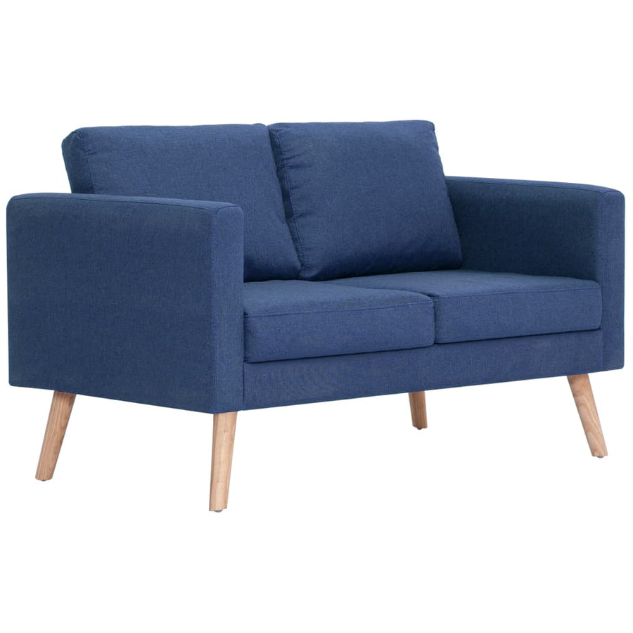 2-Delig Bankstel Stof Blauw 2-zits + 3-zits