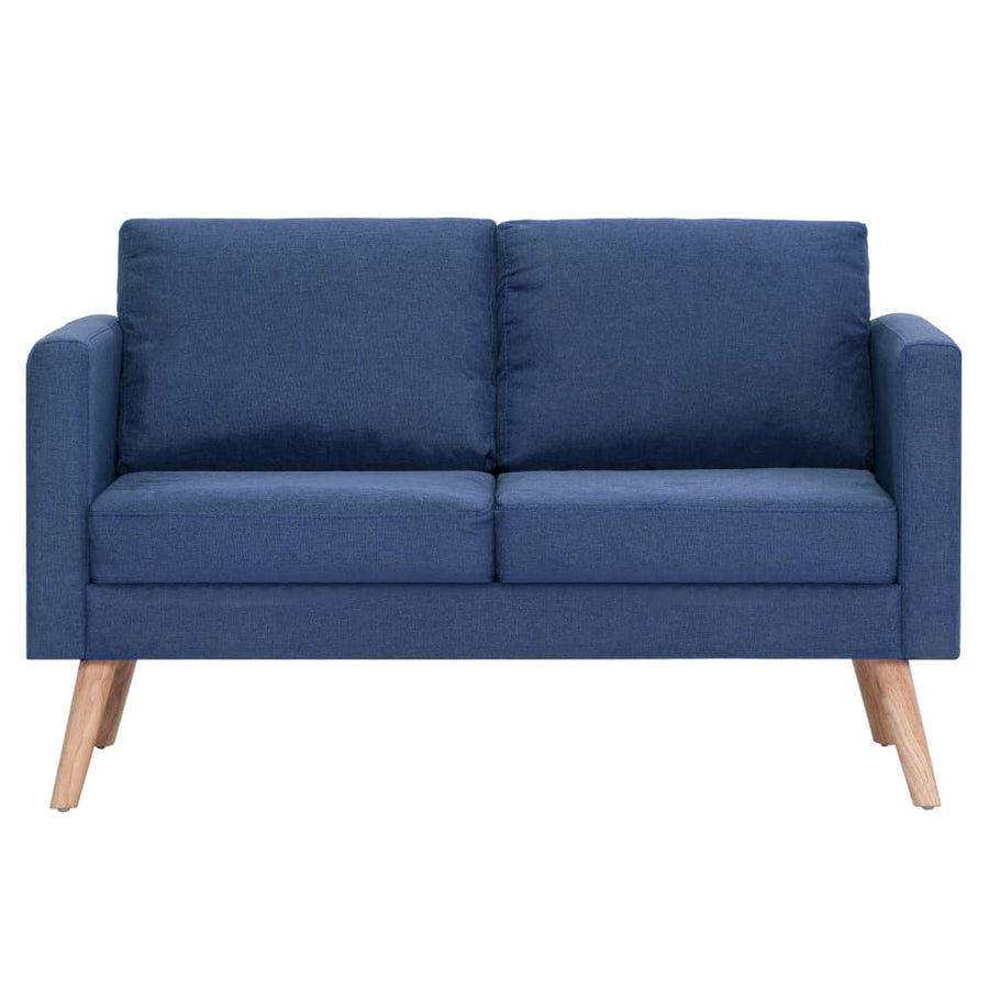 2-Delig Bankstel Stof Blauw 2-zits + 3-zits