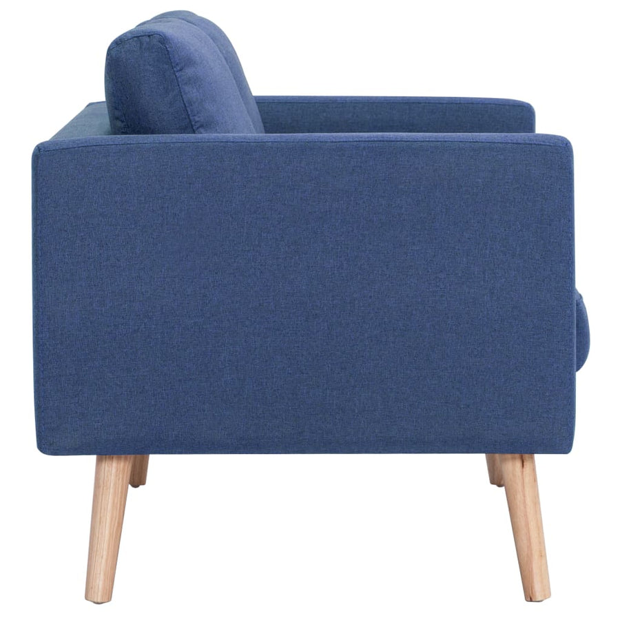 2-Delig Bankstel Stof Blauw 2-zits + 3-zits