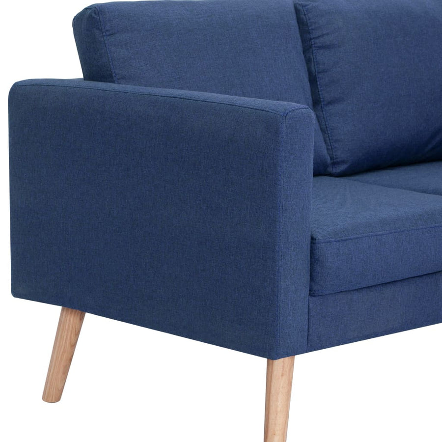 2-Delig Bankstel Stof Blauw 2-zits + 3-zits