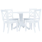 Eethoek 5-delig massief rubberwood wit 106x75 cm