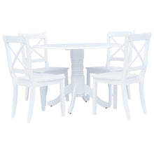 5-Delige Eethoek Massief Rubberwood Wit