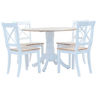 Eethoek 5-delig massief rubberwood wit bruin 106x75 cm