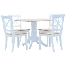 -Delige Eethoek Massief Rubberwood Wit en bruin