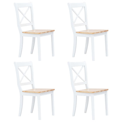 -Delige Eethoek Massief Rubberwood Wit en bruin