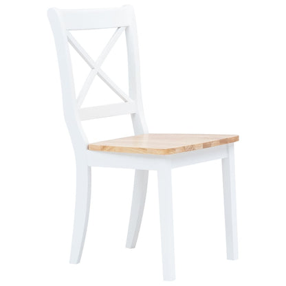 -Delige Eethoek Massief Rubberwood Wit en bruin
