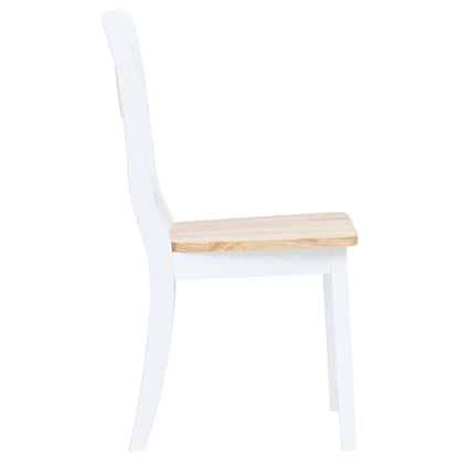 -Delige Eethoek Massief Rubberwood Wit en bruin