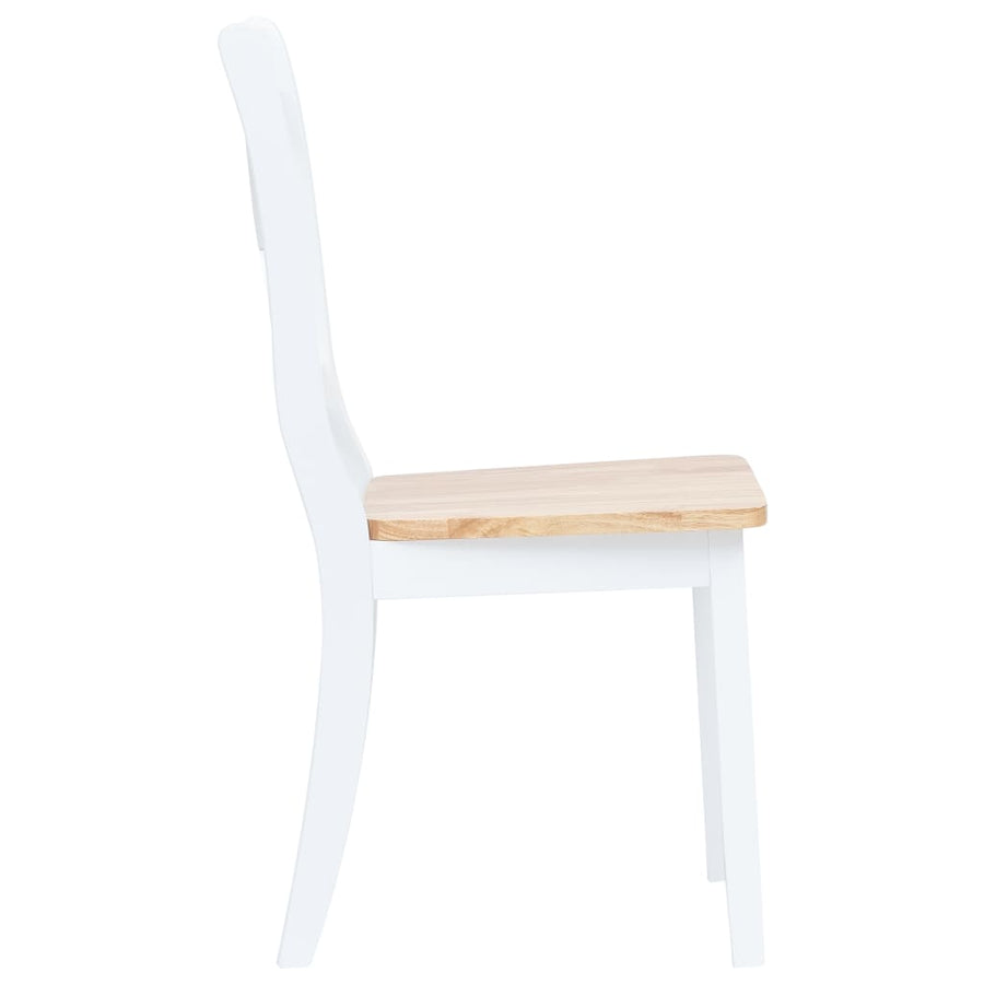-Delige Eethoek Massief Rubberwood Wit en bruin