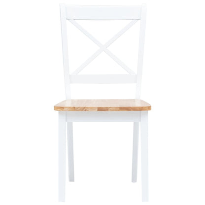 -Delige Eethoek Massief Rubberwood Wit en bruin