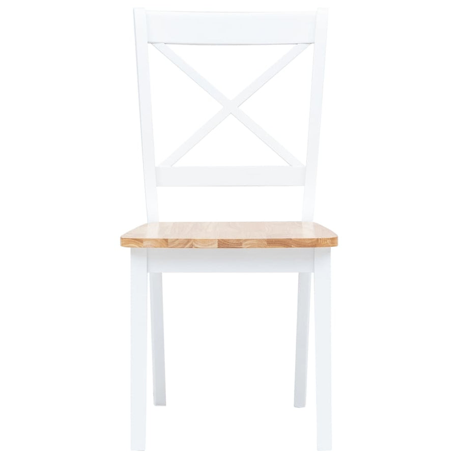 -Delige Eethoek Massief Rubberwood Wit en bruin