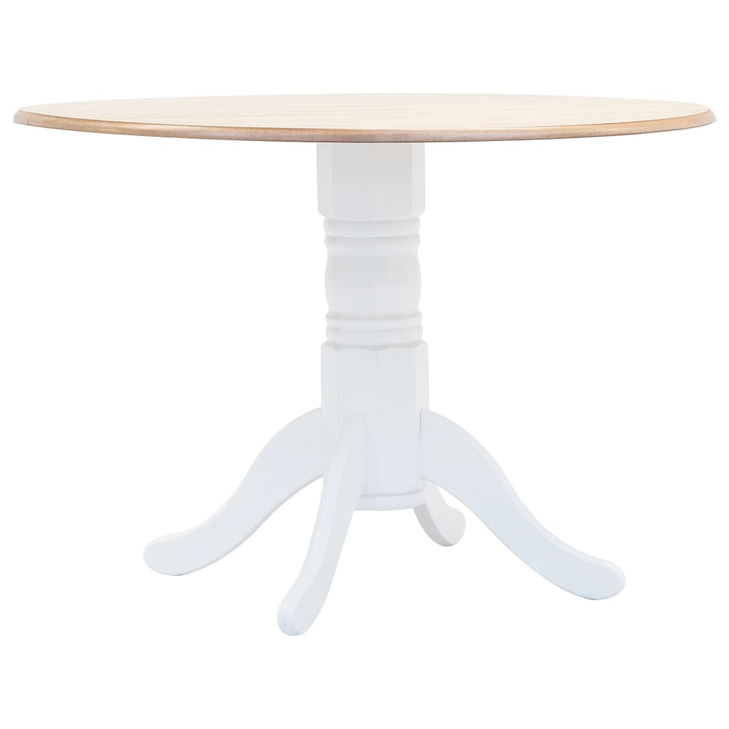 -Delige Eethoek Massief Rubberwood Wit en bruin