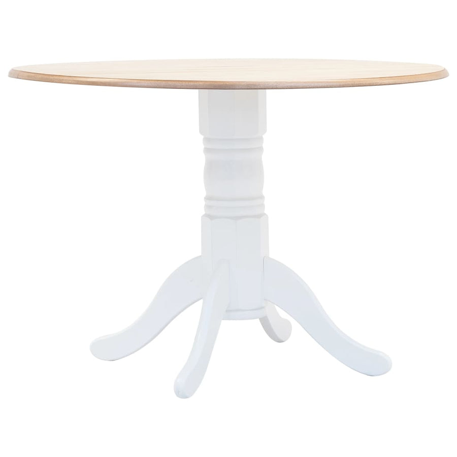 -Delige Eethoek Massief Rubberwood Wit en bruin