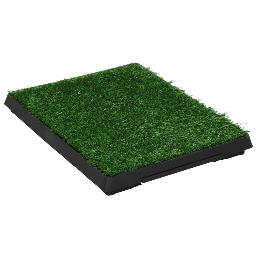 Huisdierentoiletten 2 st met bak en kunstgras 63x50x7 cm groen 63 x 50 x 7 cm (2 pcs)