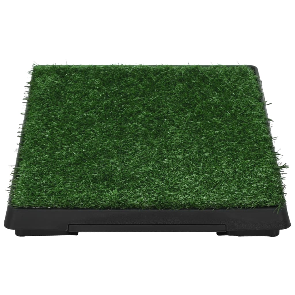 Huisdierentoiletten 2 st met bak en kunstgras 63x50x7 cm groen 63 x 50 x 7 cm (2 pcs)