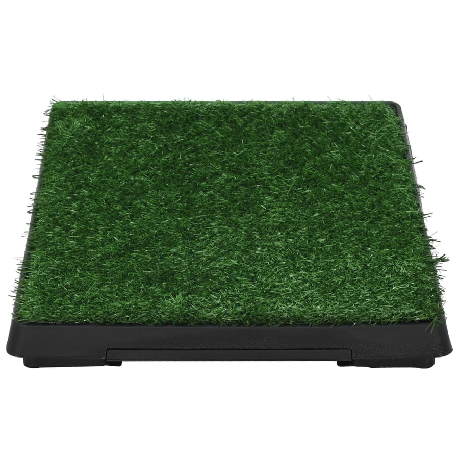 Huisdierentoiletten 2 st met bak en kunstgras 63x50x7 cm groen 63 x 50 x 7 cm (2 pcs)