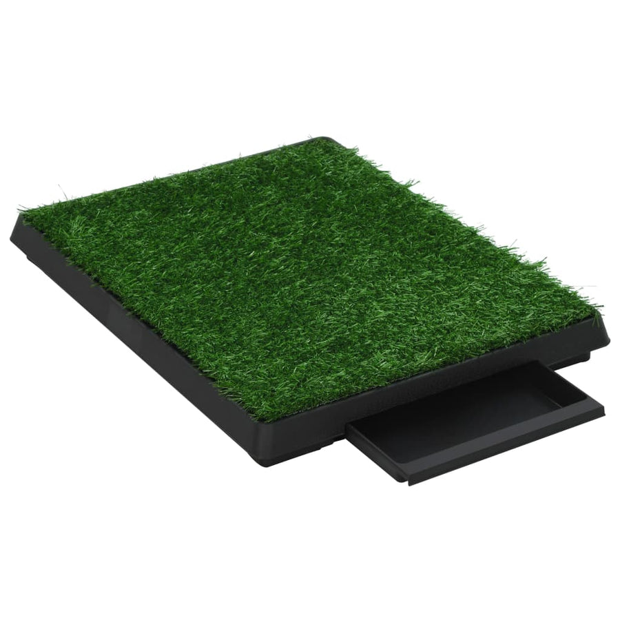Huisdierentoiletten 2 st met bak en kunstgras 63x50x7 cm groen 63 x 50 x 7 cm (2 pcs)
