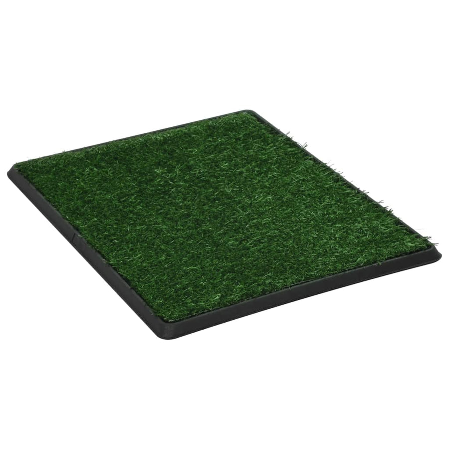 Huisdierentoilet met bak en kunstgras 64x51x3 cm groen 64 x 51 x 3 cm