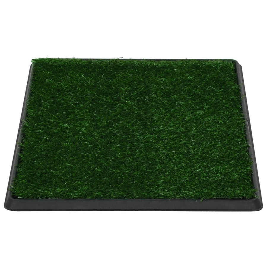 Huisdierentoilet met bak en kunstgras 64x51x3 cm groen 64 x 51 x 3 cm