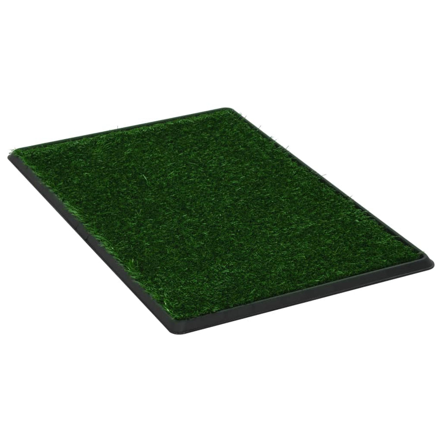 Huisdierentoilet met bak en kunstgras 76x51x3 cm groen 76 x 51 x 3 cm