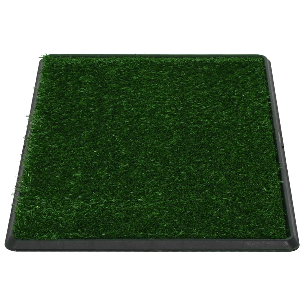 Huisdierentoilet met bak en kunstgras 76x51x3 cm groen 76 x 51 x 3 cm