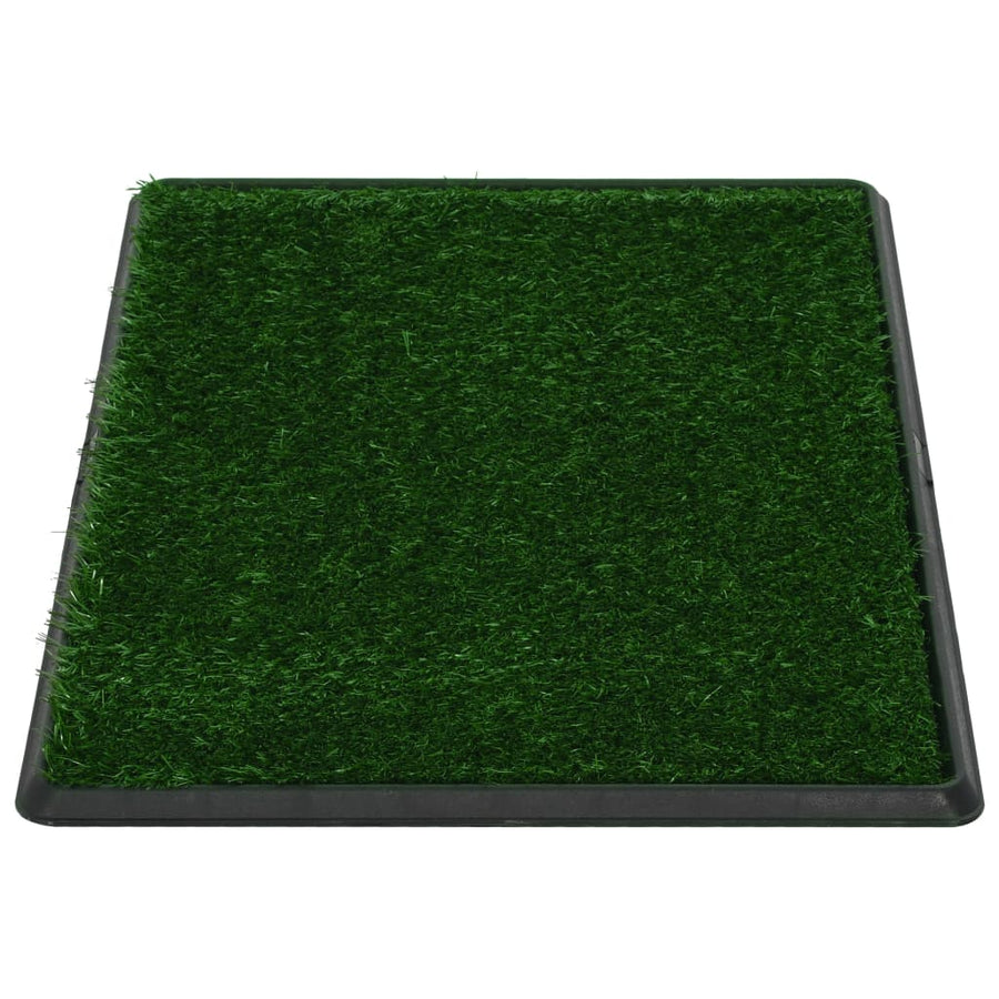 Huisdierentoilet met bak en kunstgras 76x51x3 cm groen 76 x 51 x 3 cm
