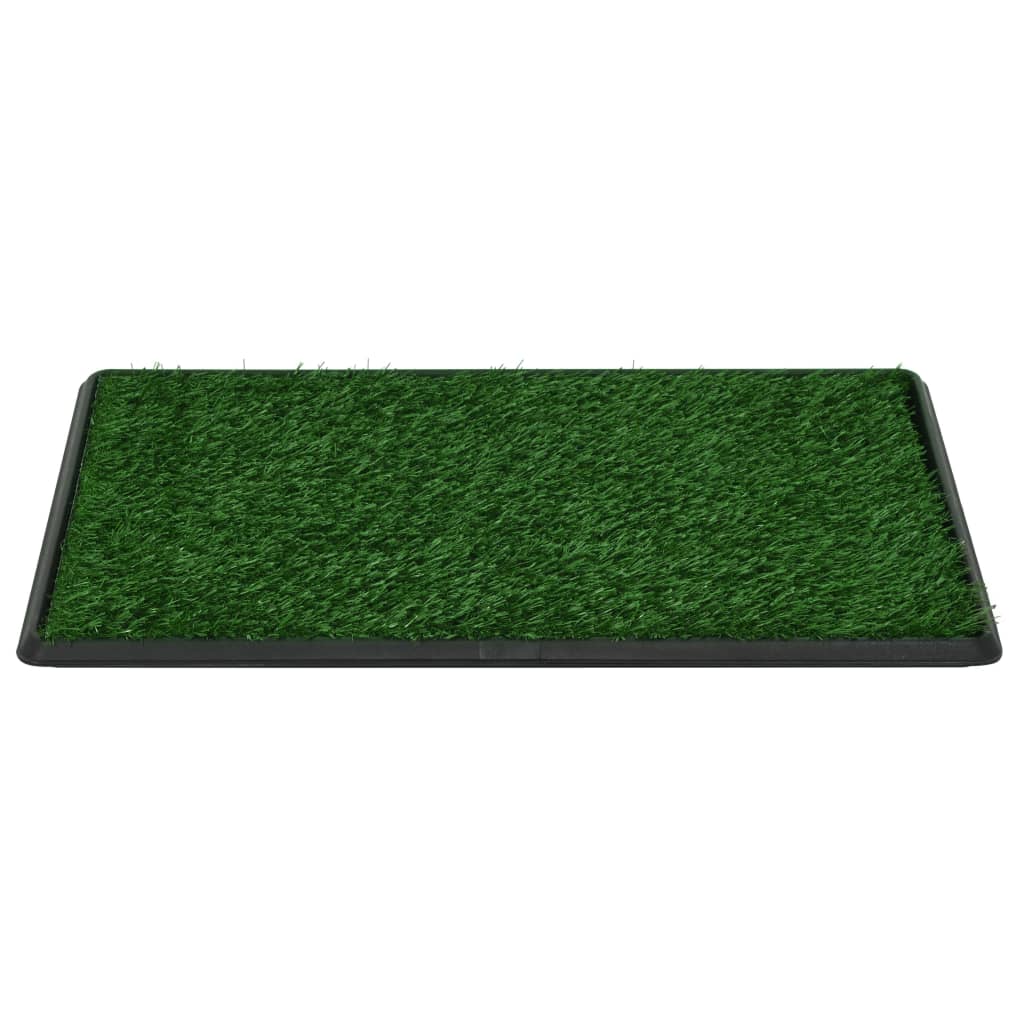 Huisdierentoilet met bak en kunstgras 76x51x3 cm groen 76 x 51 x 3 cm