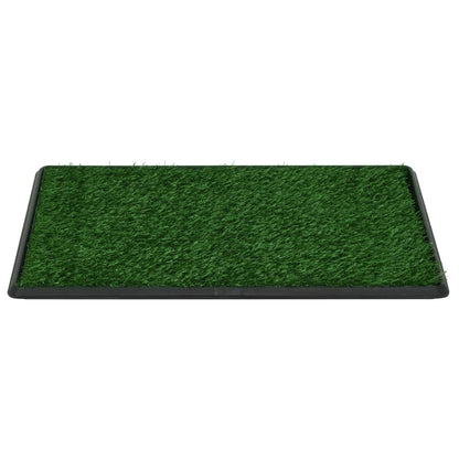 Huisdierentoilet met bak en kunstgras 76x51x3 cm groen 76 x 51 x 3 cm