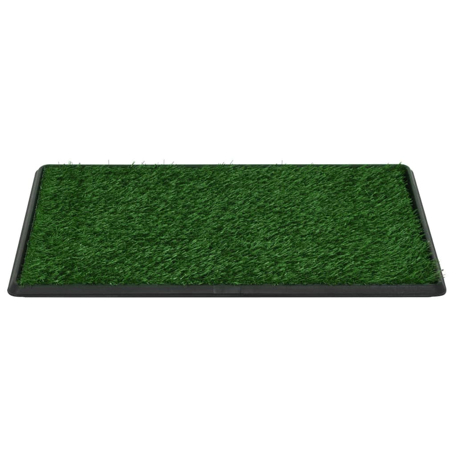 Huisdierentoilet met bak en kunstgras 76x51x3 cm groen 76 x 51 x 3 cm