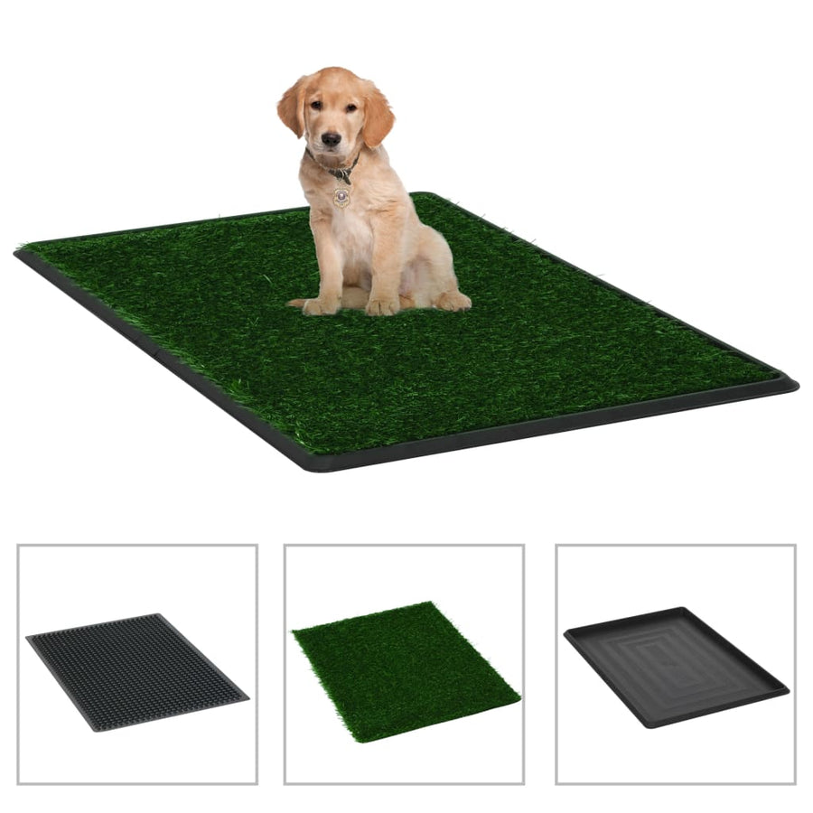 Huisdierentoilet Met Bak En Kunstgras 63X50X7 Cm Groen
